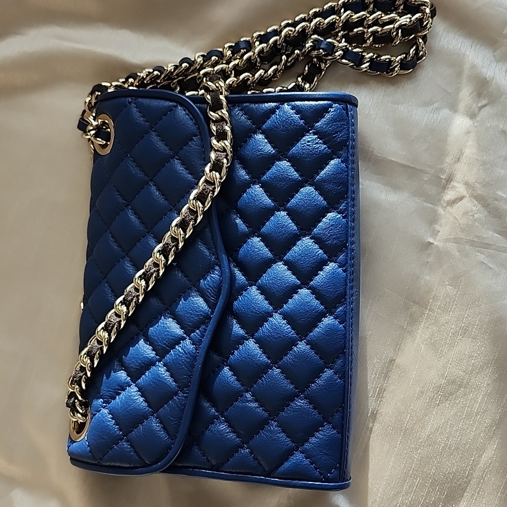 Rebecca Minkoff Ex Cond Light Navy Leather Quilted Crossbody Bag, $75 - Picture 10 of 15